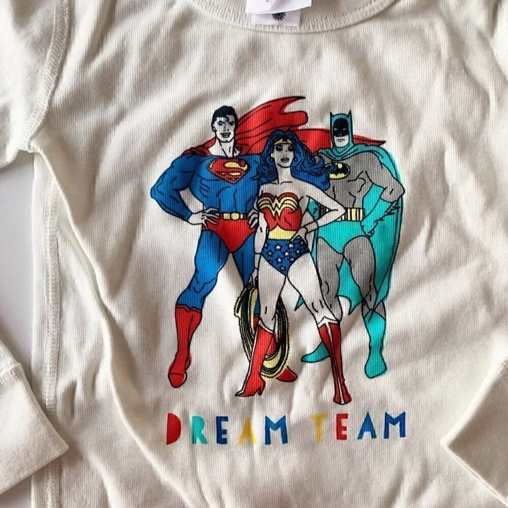 NWT Hanna Andersson Justice League Kids Long John Pajama 3T 90 Cm 4T 5T